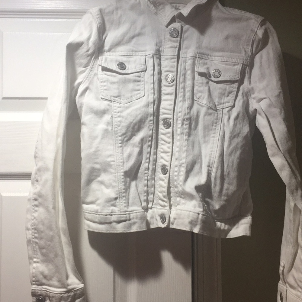 Gap kids white denim jacket